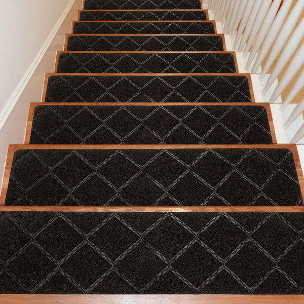 Seloom Upgraded 9" x 36" Stair Treads for Wooden Steps- Carpet Non-Slip with Non Skid Backing Specialized for Indoor Steps, Removable Washable Runners Perfect for Dogs 15-Pack