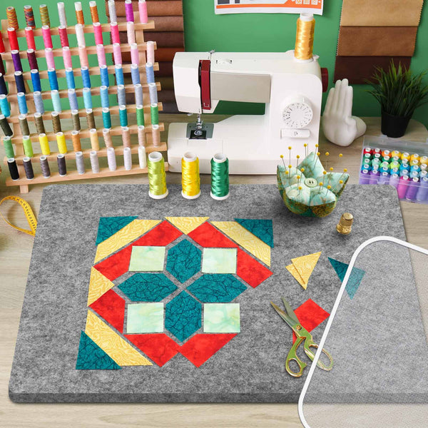 Seloom 17"X13.5" Wool Ironing Mat for Quilters with Iron Mesh Cloth, Wool Pressing Pad Easy Pressed Iron Mat for Retains Heat, Great for Quilting & Sewing Projects