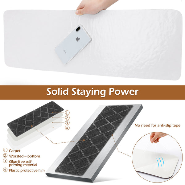 Seloom Upgraded 9" x 36" Stair Treads for Wooden Steps- Carpet Non-Slip with Non Skid Backing Specialized for Indoor Steps, Removable Washable Runners Perfect for Dogs 15-Pack