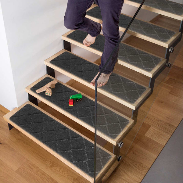 Seloom Upgraded 9" x 36" Stair Treads for Wooden Steps- Carpet Non-Slip with Non Skid Backing Specialized for Indoor Steps, Removable Washable Runners Perfect for Dogs 15-Pack