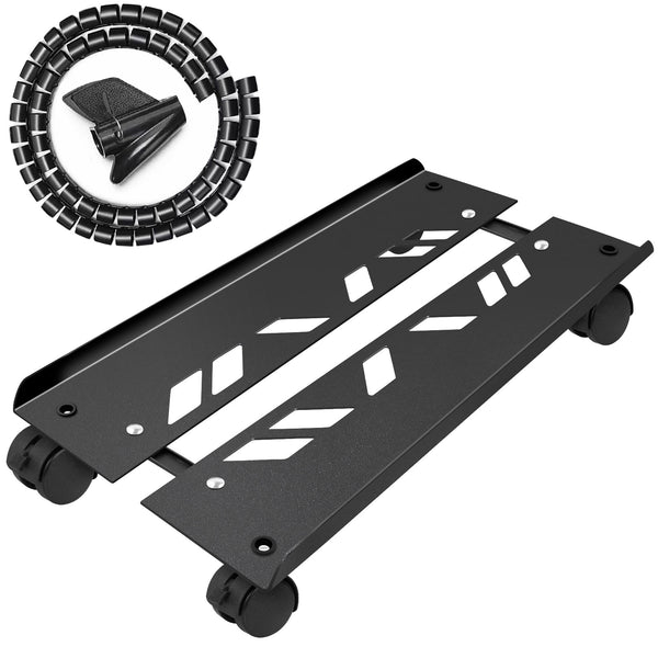 Seloom Computer Tower Stand, Adjustable Mobile PC Stand, Heavy-Duty PC Tower Stand with Rolling Caster Wheels, Steel Desktop Stand, PC Riser Fits Most PC Gaming Desk Accessories