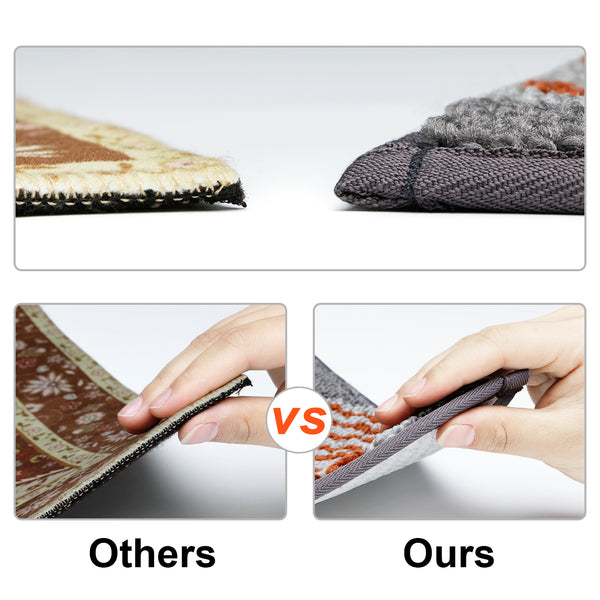 Seloom Durable Kitchen Rug Runners with Non-slip Rubber Backing and Unique Flower Design, Perfect for Kitchen Floor (Set of 2, 18×27+18×47 Inch)