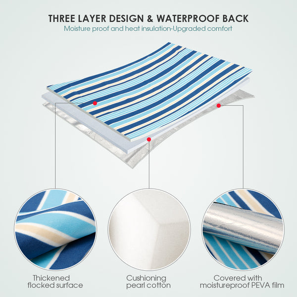Seloom Extra Large Picnic & Outdoor Beach Blanket with Water-Resistant Backing, Red and White Striped Mat, Padded Blanket, for Camping, Beach, Grass in Spring/Summer/Fall. 78.7" x 78.7"