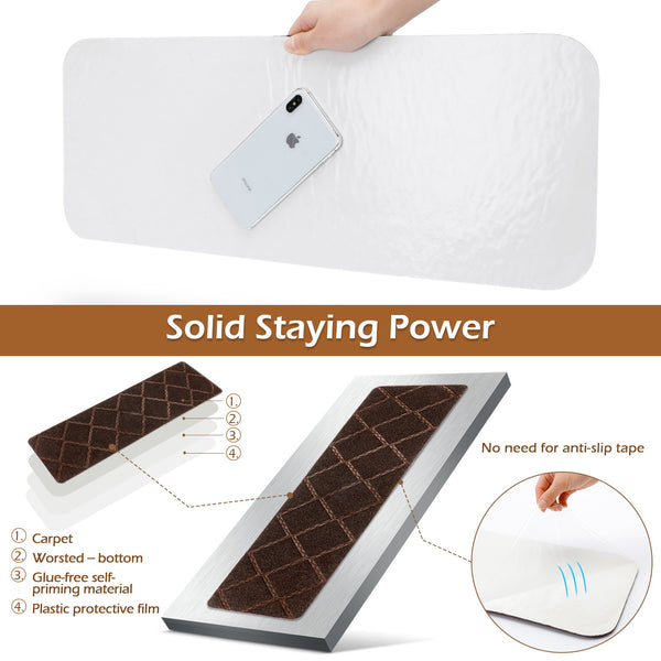 Seloom Stair Treads Carpet Non-Slip with Non Skid Rubber Backing Specialized for Indoor Wooden Steps, Removable Washable Step Runners Perfect for Dogs(Brown1, 16 Pieces, 8 x 30 in)