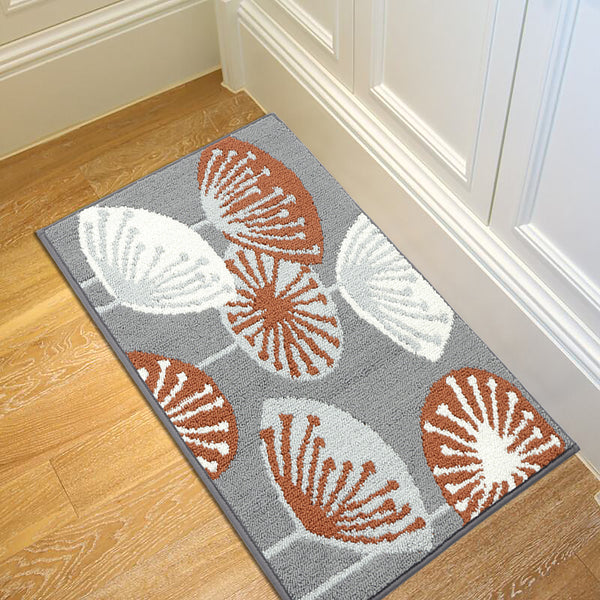 Seloom Durable Kitchen Rug Runners with Non-slip Rubber Backing and Unique Flower Design, Perfect for Kitchen Floor (Set of 2, 18×27+18×47 Inch)
