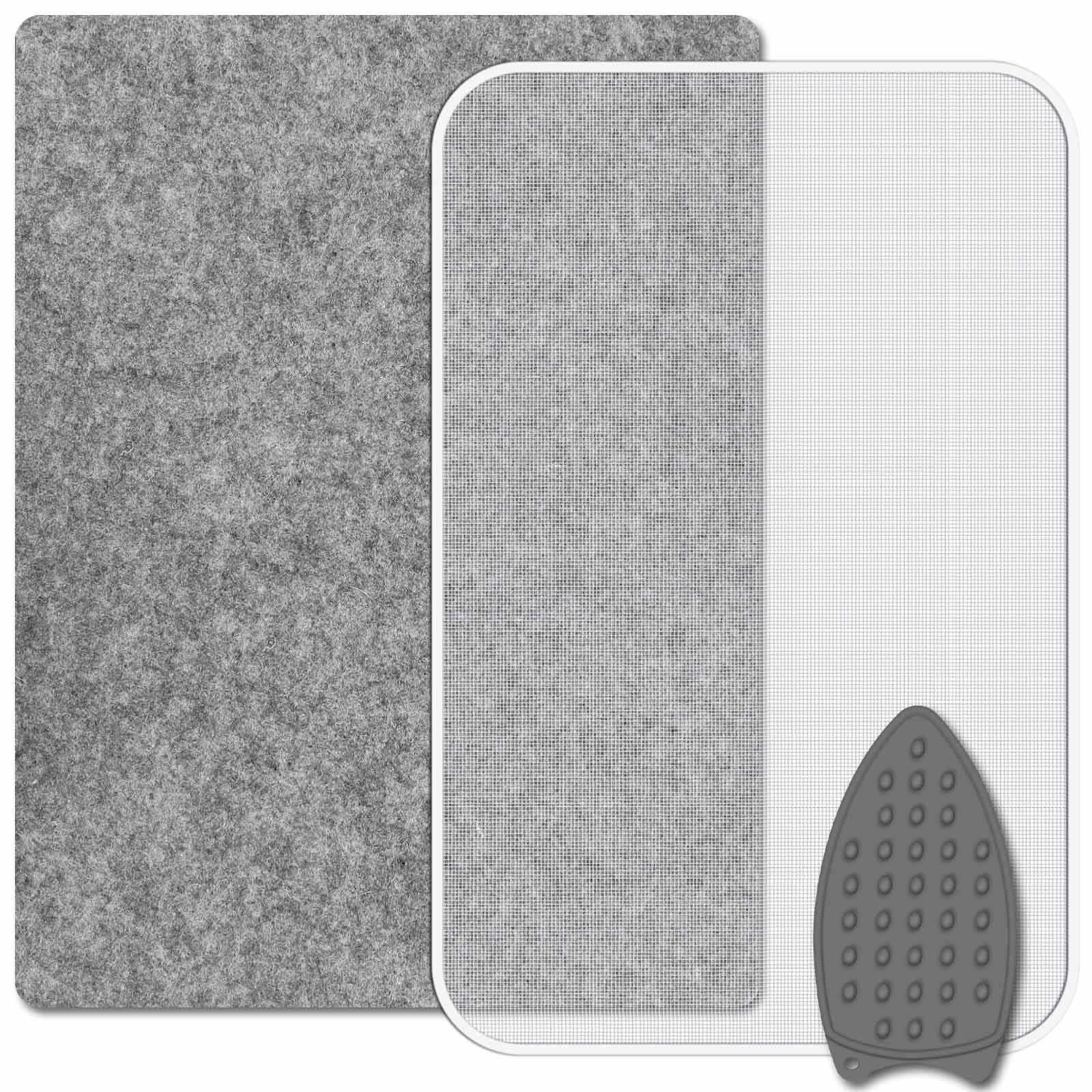 Seloom 17"X13.5" Wool Ironing Mat for Quilters with Iron Mesh Cloth, Wool Pressing Pad Easy Pressed Iron Mat for Retains Heat, Great for Quilting & Sewing Projects