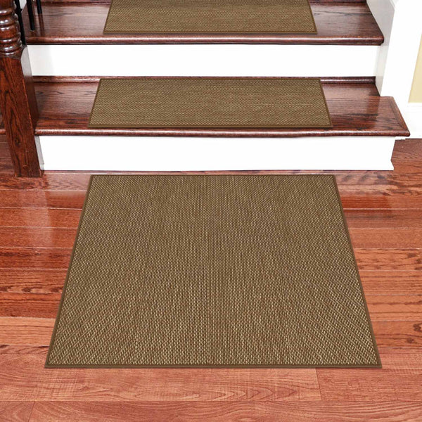 Seloom Stair Treads Non Slip Carpet for Wooden Steps Indoor, Peel and Stick Extra Wide Stair Tread Step Pads with Reusable Adhesive for Dogs Kids Elders, Machine Washable, 5‘*5’+30“*8”，2 pieces