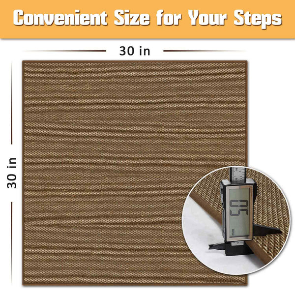 Seloom Stair Treads Non Slip Carpet for Wooden Steps Indoor, Peel and Stick Extra Wide Stair Tread Step Pads with Reusable Adhesive for Dogs Kids Elders, Machine Washable, 5‘*5’+30“*8”，2 pieces