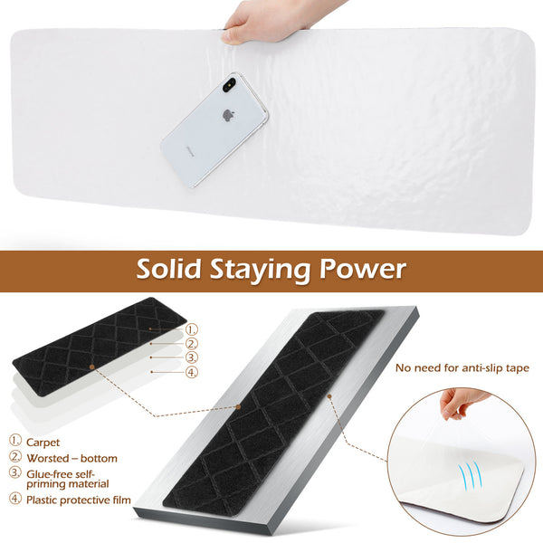 Seloom 9" x 36" Stair Treads for Wooden Steps- Carpet Non-Slip with Non Skid Backing Specialized for Indoor Steps, Removable Washable Step Runners Perfect for Dogs (Black,15-Pack, Rhombus)