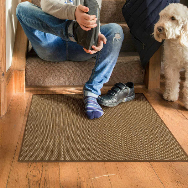 Seloom Stair Treads Non Slip Carpet for Wooden Steps Indoor, Peel and Stick Extra Wide Stair Tread Step Pads with Reusable Adhesive for Dogs Kids Elders, Machine Washable, 5‘*5’+30“*8”，2 pieces