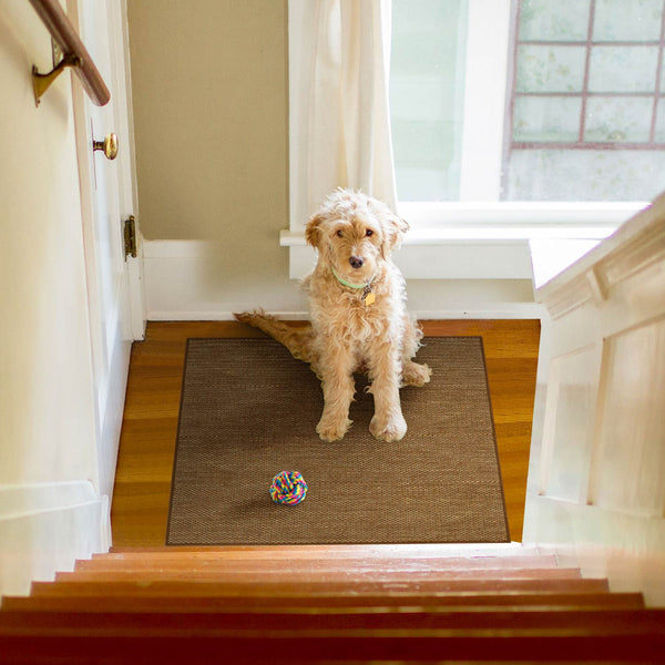 Seloom Stair Treads Non Slip Carpet for Wooden Steps Indoor, Peel and Stick Extra Wide Stair Tread Step Pads with Reusable Adhesive for Dogs Kids Elders, Machine Washable, 5‘*5’+30“*8”，2 pieces