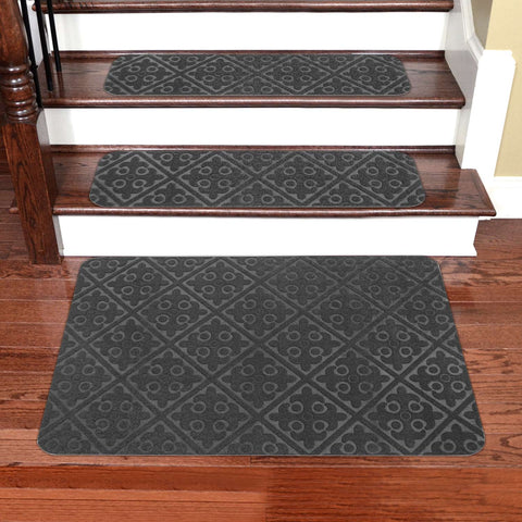 Seloom Stair Treads Carpet Non-Slip Indoor Stair Runners for Wooden Steps, Stair Rugs for Elders, Kids and Dogs (36"×36", Grey)