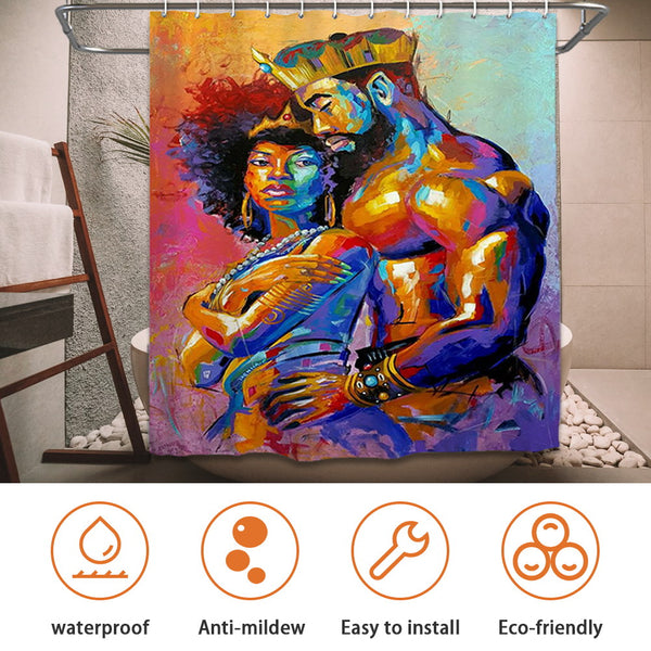 Seloom Shower Curtain Shower Curtains for Bathroom with Queen and King Oil Painting (71" 71")
