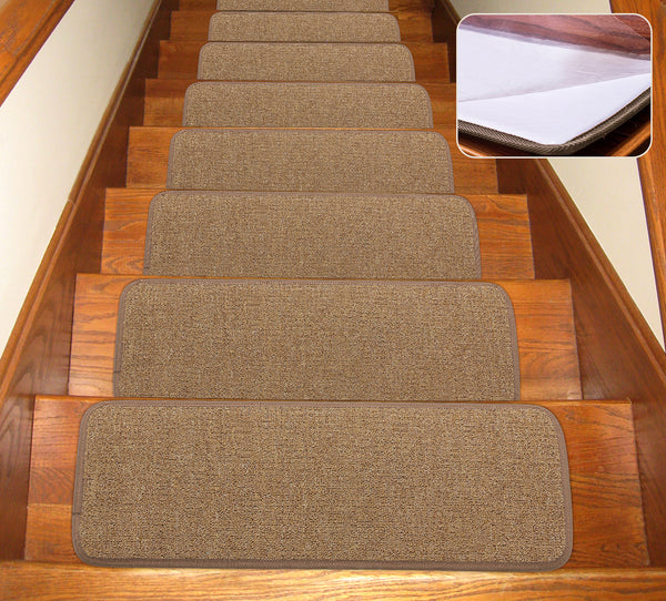 Seloom Non-Slip Washable Stair Treads Carpet with Skid Resistant Rubber Backing Specialized for Indoor Wooden Steps, Removable Floor Rugs for Stairs (30*8 IN, 13pieces)