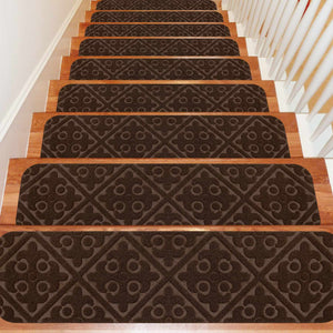 Seloom 2022 Upgraded Stair Treads Carpet Non-Slip Indoor Stair Runners for Wooden Steps, Stair Rugs for Elders, Kids and Dogs, Set of 13, 8" X 30",