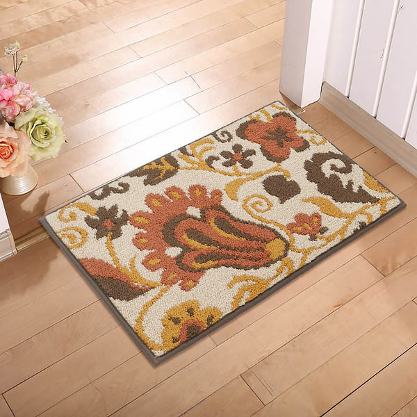 Seloom Durable Kitchen Rug Runners with Non-Slip Rubber Backing and Unique Flower Design, Perfect for Kitchen Floor (Set of 2, 18×27+18×47 Inch)