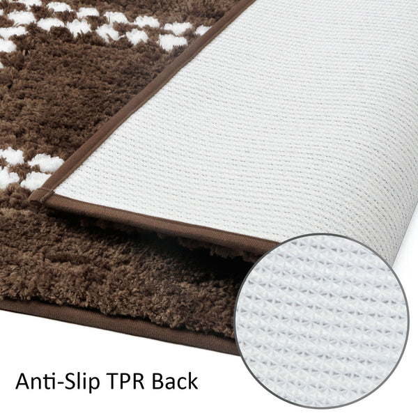 Seloom 20×32 Inch Super Absorbent Soft Bath Rug/Mat/Pad with Non Slip Baking,Perfect for Bathroom, Sink and Shower (Dark Brown) or Bathroom, Sink and Shower (Dark Brown)