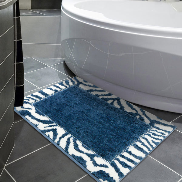 Seloom 20"×32" Super Absorbent Soft Bath Rug/mat/Runner/pad with Non Slip Baking,Perfect for Bathroom, Sink and Shower (Navy Blue)