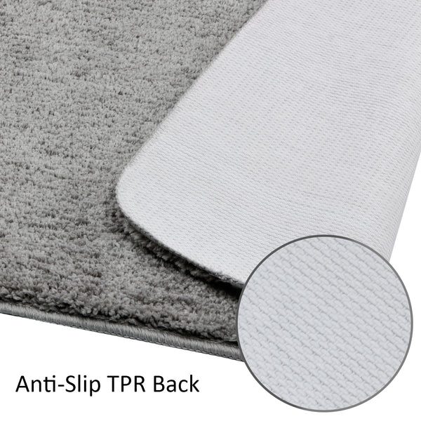 Seloom 20"×32" Absorbent Soft Bath Rug with Non Slip Baking, Perfect for Bathroom, Sink and Shower(Grey)