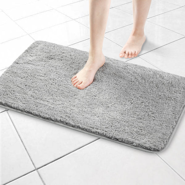 Seloom 20"×32" Absorbent Soft Bath Rug with Non Slip Baking, Perfect for Bathroom, Sink and Shower(Grey)