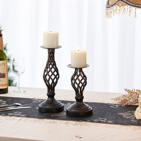 Seloom Jpanese Style Cooper Circle Christmas Candle Holder Set of 3, Home Decorative Candlesticks, Unique Candle Stand for Fireplace, Living or Dining Room Table