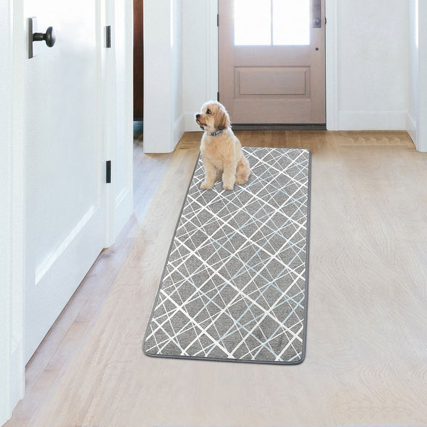 Seloom Anti-Skid Self-Adhesive Area Rugs Perfect for Kitchen/Hallway/Entrance/Laundry Room/Living Room, 2'x4' Grey