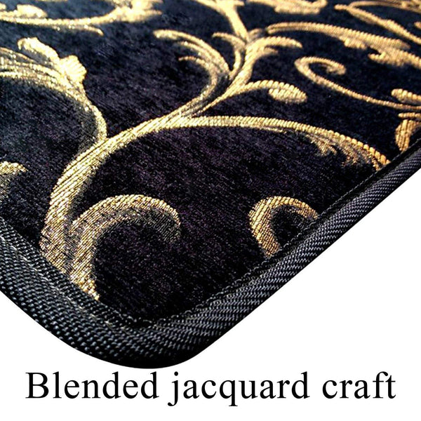 Seloom Stair Treads Carpet Indoor Non Slip Blended Jacquard Skid Resistant Stair Tread Rugs Set of 13 ,36×9 Inch,Black